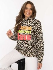 Zwillingsherz Bluza "AOP Leo Strong" w kolorze beżowym rozmiar: XXL. Brązowe bluzy Zwillingsherz, xxl, bez wzorów, bez ramiączek, z kapturem. Za 195.45 zł.