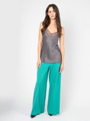 Patrizia Pepe Top | 8C0545/A100 | Kobieta | Szary. Szare topy Patrizia Pepe, bez wzorów, z koronki, bez kołnierzyka, bez ramiączek. W wyprzedaży za 279.00 zł.