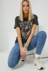 Only t-shirt bawełniany kolor czarny. Czarne t-shirty ONLY, l, bez wzorów, z bawełny, bez kołnierzyka, bez ramiączek. W wyprzedaży za 49.99 zł.