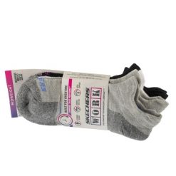 Skarpetki sportowe damskie 3pk Work Lowcut Womens Socks. Szare skarpetki Skechers, bez wzorów, z bawełny. Za 69.99 zł.