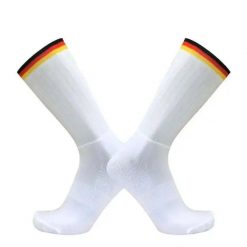 Skarpety rowerowe cycling aero żółto-czerwono-czarne. Czarne skarpetki VELKYNE, bez wzorów, z elastanu. Za 60.99 zł.