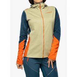 Bluza z kapturem damska La Sportiva Cosmic Hoody. Żółte bluzy La Sportiva, na zimę, l, bez wzorów, sportowe, bez ramiączek, z kapturem. Za 555.99 zł.