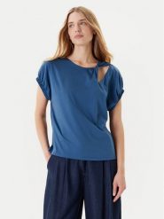 United Colors Of Benetton Bluzka 3J5CD109V Granatowy Relaxed Fit. Niebieskie bluzki United Colors Of Benetton, m, bez wzorów, z bawełny, bez kołnierzyka, bez ramiączek. Za 109.99 zł.