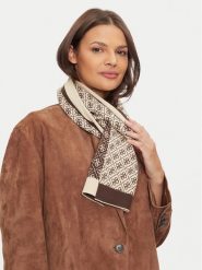 Guess Szalik W4BZ22 Z3JD2 Brązowy. Brązowe szaliki i kominy Guess, z aplikacjami, z poliesteru. Za 234.99 zł.