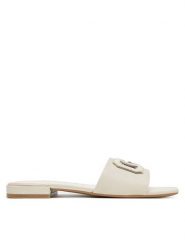 Guess Klapki FLJTAR LEA19 Czerwony. Czerwone klapki Guess, z aplikacjami, ze skóry, bez obcasa, bez zapięcia. Za 549.99 zł.