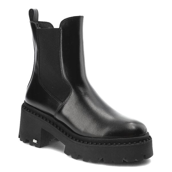 Czarne Botki Karino Wygodne Buty Damskie. Czarne botki Karino, bez wzorów, ze skóry, klasyczne, bez obcasa, na obcasie, bez zapięcia. Za 391.90 zł.