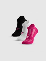 4F Skarpetki treningowe krótkie (3-pack) damskie - czarne+białe+różowe 39-42. Białe skarpetki sportowe 4f, bez wzorów, na fitness i siłownię. Za 44.99 zł.