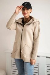 Bluza ocieplana z dłuższym tyłem i kieszeniami jasno beżowa. Brązowe bluzy KESI, l, bez wzorów, z bawełny, bez ramiączek, bez kaptura. Za 217.48 zł.