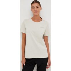 4F t-shirt bawełniany kolor beżowy. Brązowe t-shirty 4f, bez wzorów, z bawełny, bez kołnierzyka, bez ramiączek. Za 49.99 zł.