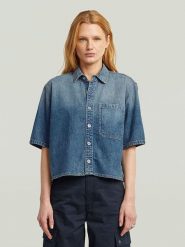 G-Star Koszula dżinsowa - Relaxed fit - w kolorze niebieskim rozmiar: XL. Niebieskie koszule G-Star, xl, bez wzorów, z bawełny, retro, bez kołnierzyka, bez ramiączek. Za 162.49 zł.