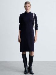 Mango Sukienka dzianinowa Mariscal 77087718 Granatowy Regular Fit. Niebieskie sukienki Mango, xl, bez wzorów, z dzianiny, bez kołnierzyka, bez ramiączek. Za 69.99 zł.