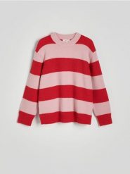 Sweter z dodatkiem wełny z alpaki - wielobarwny. Swetry Reserved, l, bez wzorów, z dzianiny, bez ramiączek. W wyprzedaży za 199.99 zł.