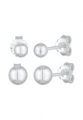 Elli Damskie kolczyki kulki w zestawie 2 sztuk ze srebra próby 925 Sterling Silver Kolczyki 1 ct. Szare kolczyki Elli, srebrne. Za 178.99 zł.