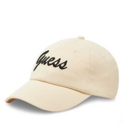 Czapka z daszkiem Guess. Brązowe czapki z daszkiem Guess, z aplikacjami. Za 119.99 zł.