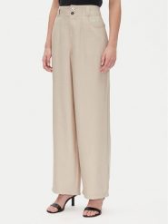 DKNY Spodnie materiałowe P41KTR48 Beżowy Loose Fit. Brązowe spodnie materiałowe DKNY, bez wzorów, z materiału. Za 219.99 zł.