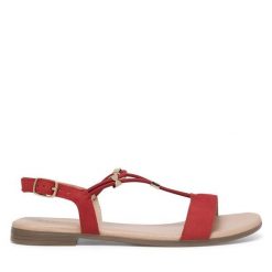 Sandały Lasocki. Brązowe sandały Lasocki, bez wzorów, bez obcasa, na słupku, bez zapięcia. Za 199.99 zł.