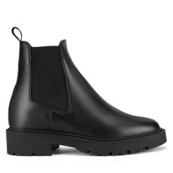 Botki Gino Rossi. Czarne botki Gino Rossi, bez wzorów, bez obcasa, na płaskiej podeszwie, bez zapięcia. Za 239.99 zł.