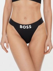 Boss Stringi 50497828 Czarny. Czarne stringi Boss, bez wzorów, z syntetyku. Za 89.99 zł.