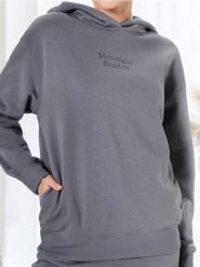 Bluza hoodie - szary. Szare bluzy Sinsay, l, bez wzorów, bez ramiączek, bez kaptura. Za 25.99 zł.