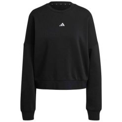 Bluza damska adidas Essentials Small Logo Feelcozy - czarna, luźny krój. Czarne bluzy adidas, s, bez wzorów, z bawełny, bez kaptura. Za 157.99 zł.