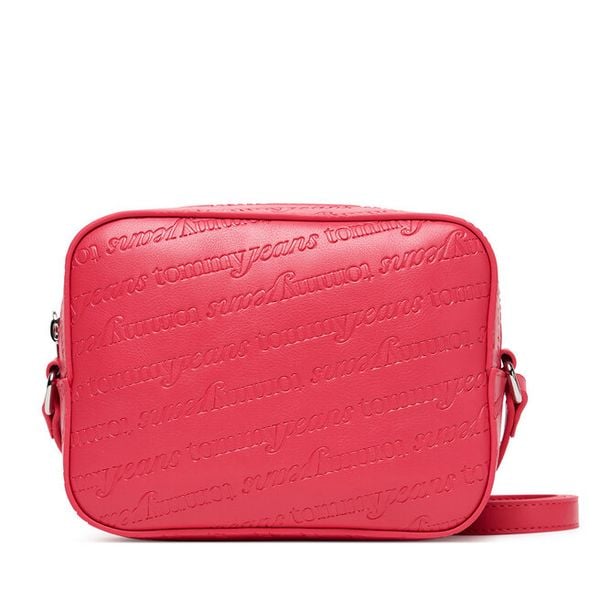 Torebka Tommy Jeans. Czerwone listonoszki Tommy Jeans, bez wzorów, z jeansu, bez dodatków. Za 199.99 zł.
