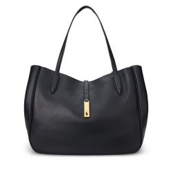 Torebka Polo Ralph Lauren. Czarne shopper bag Polo Ralph Lauren, bez wzorów, bez dodatków. Za 3,799.00 zł.