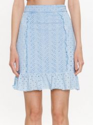 Guess Spódnica mini Aini W3GD0A KALQ0 Niebieski Slim Fit. Niebieskie spódnice Guess, m, z aplikacjami, z bawełny, mini. Za 379.99 zł.