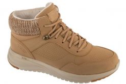 Buty zimowe damskie, Slip-Ins: On-The-Go Stellar - Ariana. Brązowe buty trekkingowe Skechers, na zimę, z materiału, bez zapięcia. Za 499.99 zł.