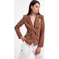 Żakiet ELISABETTA FRANCHI. Brązowe marynarki i żakiety Elisabetta Franchi, bez wzorów, z koronki, bez ramiączek. Za 2,709.00 zł.