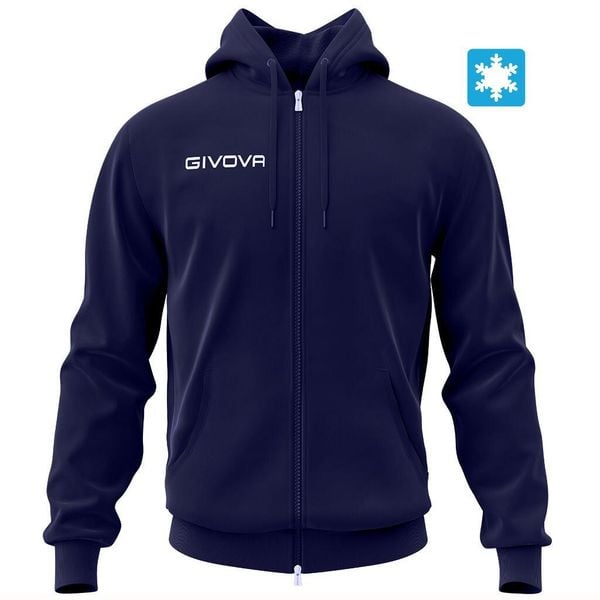 Bluza sportowa Givova King niebieska. Niebieskie bluzy z kapturem Givova, na zimę, xl, bez wzorów, z bawełny, bez kaptura, do biegania. Za 105.07 zł.