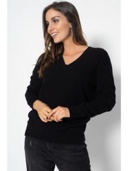 Perfect Cashmere Kaszmirowy sweter "Kalie" w kolorze czarnym rozmiar: XXL. Czarne swetry Perfect Cashmere, xxl, bez wzorów, z kaszmiru, bez ramiączek. Za 441.45 zł.