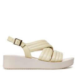 Sandały Nessi. Zielone sandały Nessi, bez wzorów, bez obcasa, na koturnie, bez zapięcia. Za 219.99 zł.