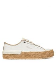 Pepe Jeans Espadryle Samoi Mix PLS31595 Biały. Białe espadryle Pepe Jeans, bez wzorów, z jeansu, bez obcasa. Za 219.99 zł.