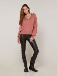 Rodier Sweter w kolorze szaroróżowym rozmiar: XL. Różowe swetry Rodier, xl, z aplikacjami, klasyczne, bez ramiączek. Za 239.99 zł.