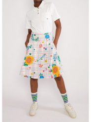 Blutsgeschwister Spódnica "Romance Rules the Worldhappy" w kolorze białym ze wzorem rozmiar: XXL. Białe spódnice Blutsgeschwister, xxl, bez wzorów, z bawełny, midi. Za 164.92 zł.