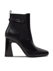 KARL LAGERFELD Botki Astra Nova KL33160 Czarny. Czarne botki KARL LAGERFELD, bez wzorów, ze skóry, bez obcasa, na słupku, bez zapięcia. Za 479.99 zł.