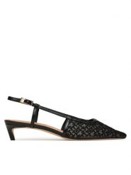 Tommy Hilfiger Czółenka Mono Squared Toe Kitten Slingb FW0FW08746 Czarny. Czarne czółenka Tommy Hilfiger, bez wzorów, z materiału, bez obcasa, bez zapięcia. Za 489.99 zł.