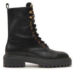 Trapery TWINSET. Czarne traperki Twinset, bez wzorów, bez obcasa, bez zapięcia. Za 1,099.00 zł.