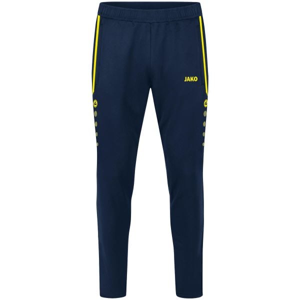 Spodnie dresowe do treningu Jako Allround. Niebieskie spodnie dresowe JAKO, bez wzorów, z dresówki, na fitness i siłownię. Za 262.50 zł.