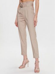 Morgan Spodnie materiałowe 231-PMEKO Beżowy Regular Fit. Brązowe spodnie materiałowe Morgan, bez wzorów, z bawełny. Za 339.99 zł.