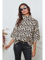 So Cachemire Sweter "Ilev" w kolorze beżowo-jasnobrązowym rozmiar: XL. Brązowe swetry So Cachemire, xl, bez wzorów, ze splotem, bez ramiączek. Za 195.31 zł.