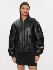 Patrizia Pepe Kurtka z imitacji skóry 8O0123/E005-K103 Czarny Regular Fit. Czarne kurtki Patrizia Pepe, bez wzorów, ze skóry, bez kaptura. Za 1,019.00 zł.