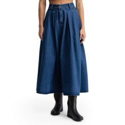 Damska dżinsowa długa spódnica Siroko Alamo-W Blue. Niebieskie spódnice SIROKO, bez wzorów, z bawełny, vintage, maxi, dopasowane. Za 295.00 zł.