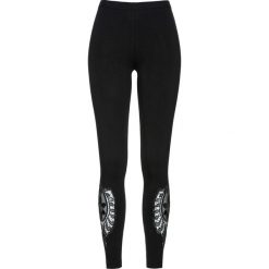 Legginsy z koronką. Czarne legginsy bonprix, bez wzorów, z koronki. Za 84.99 zł.