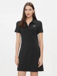 Calvin Klein Jeans Sukienka codzienna Milano Utility J20J222532 Czarny Regular Fit. Czarne sukienki Calvin Klein Jeans, na co dzień, s, bez wzorów, z jeansu, bez kołnierzyka, bez ramiączek, proste. Za 319.99 zł.