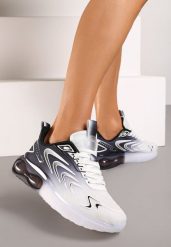 Biało-Czarne Buty Sportowe Sneakersy na Płaskiej Podeszwie ze Sznurowaniem Risannie. Białe buty sportowe lifestyle Renee, bez wzorów, z dresówki, bez zapięcia. W wyprzedaży za 107.99 zł.