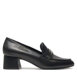 Czółenka KARL LAGERFELD. Czarne czółenka KARL LAGERFELD, bez wzorów, bez obcasa, bez zapięcia. Za 519.99 zł.