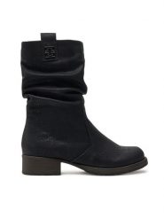 Rieker Botki Z9583-00 Czarny. Czarne botki Rieker, bez wzorów, z tworzywa sztucznego, bez obcasa, na płaskiej podeszwie, bez zapięcia. Za 303.99 zł.
