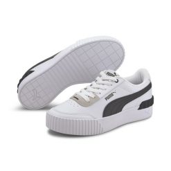 Puma Carina Lift - Białe Buty Sportowe Damskie. Białe buty treningowe Puma, bez wzorów, z materiału, bez zapięcia, trekkingowe. Za 189.99 zł.