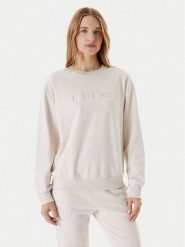 Guess Bluza O5RQ03 KCO31 Beżowy Regular Fit. Brązowe bluzy Guess, xs, z aplikacjami, z bawełny, bez ramiączek, bez kaptura. Za 239.99 zł.